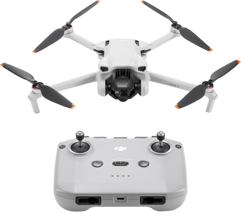 DJI Mini 3 (DJI RC) , Lightweight 3x Mechanical Gimbal Mini Camera Drone with 4K HDR Video, 38-min Flight Time, up to 32800ft (10km) Video Transmission, Vertical Shooting, GPS Auto Return Integrated