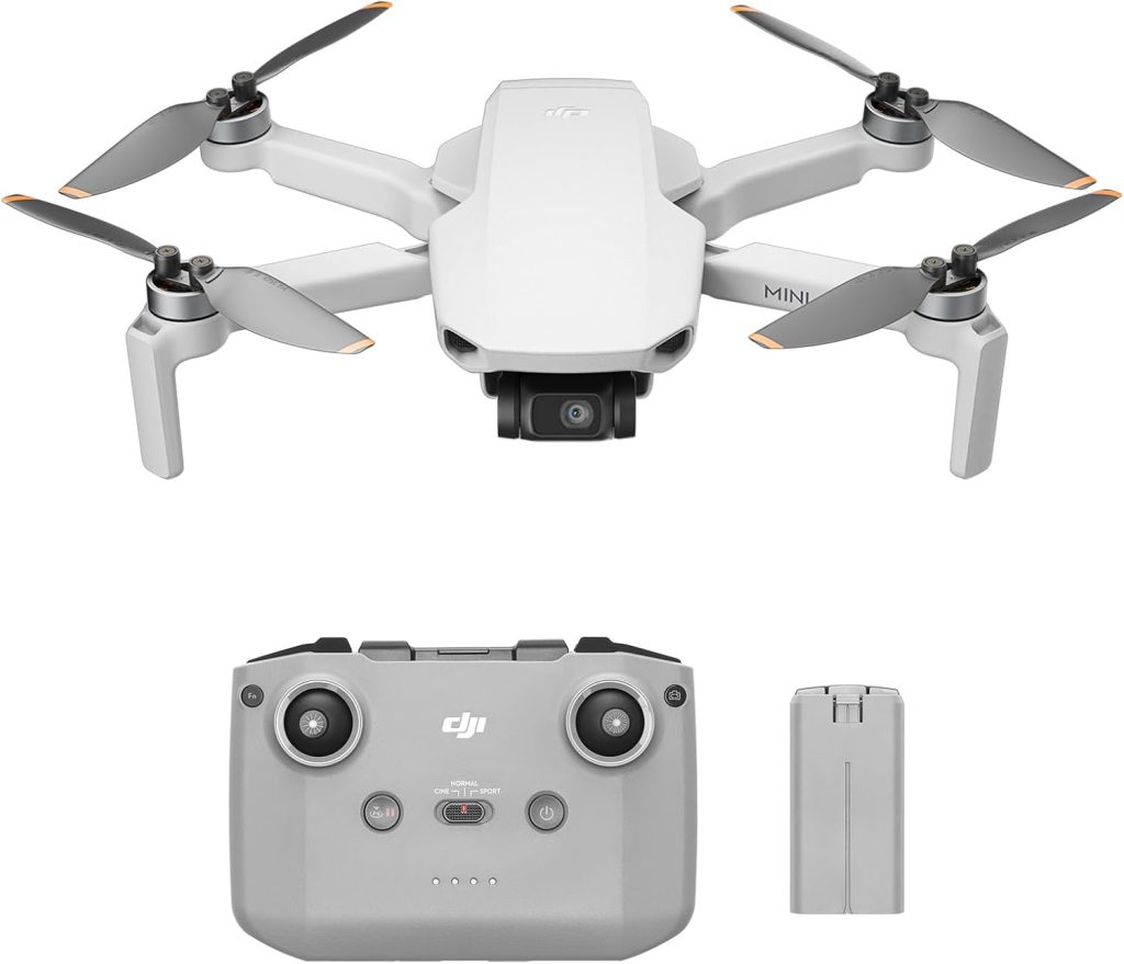 DJI Mini 4K, Drone with 4K UHD Camera for Adults, Under 249 g, 3-Axis Gimbal Stabilization, 10km Video Transmission, Auto Return, Wind Resistance, 1 Battery for 31-Min Max Flight Time