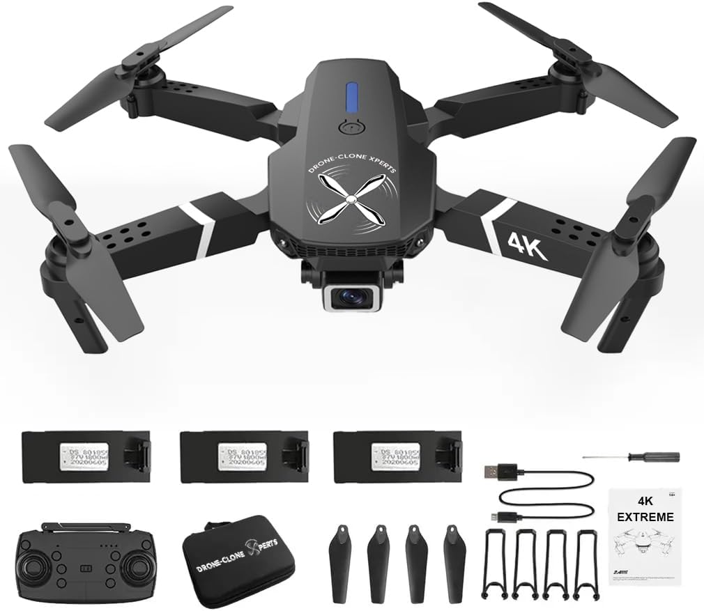 Falcon 4K EXTREME Pro Camera Drone - Upgraded 2024 Model - Drones with camera for Adults 4K for Beginners and Kids - FPV RC Foldable Quadcopter - Includes Carrying Case and 3 Batteries