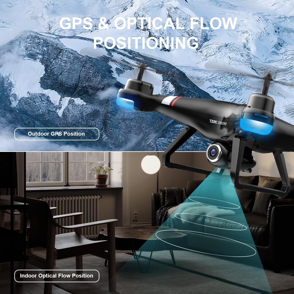 GPS Drone with 1080P HD Camera for Adults and Kids, 5G Transmission FPV Drone, TSRC X7 RC Quadcopter with 2 Batteries, Auto Return, Follow Me, Altitude Hold, Easy for Beginners