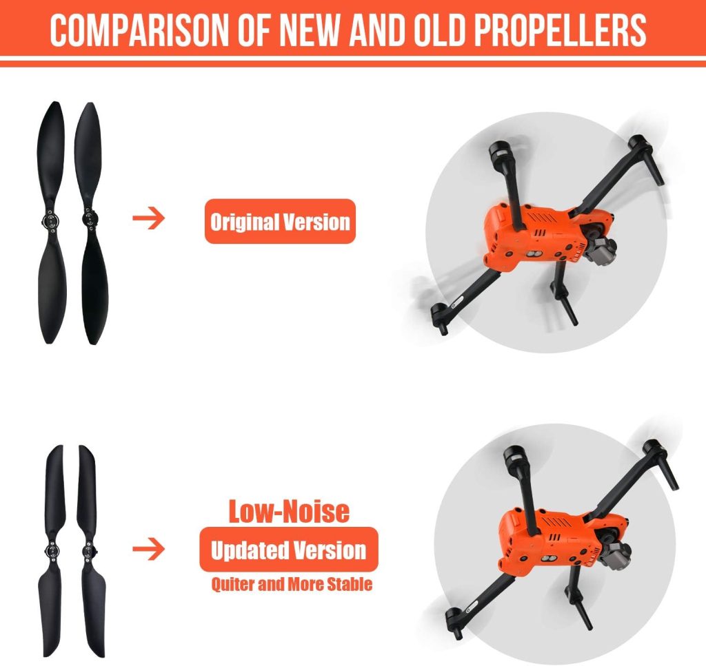 2024 Newest Autel Robotics EVO 2 Low Noise Propellers, Autel EVO II Propellers for EVO II/Pro/EVO 2 Pro/EVO 2 RTK/EVO 2 640T Dual (V2  V3), 100% Original (1 Pair)