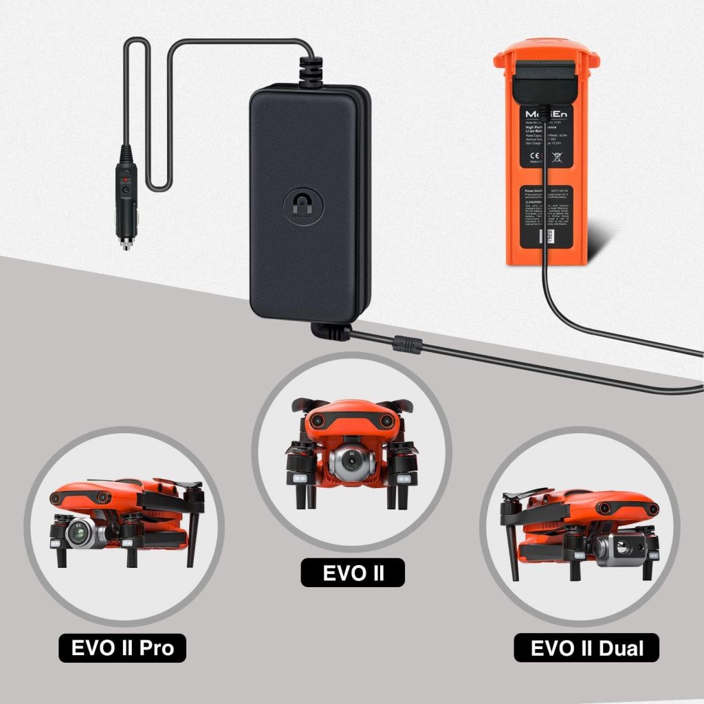 Autel Robotics EVO 2 Series Drones Car Charger with Built-in USB Port, Fit for EVO 2 Pro V2  V3, EVO 2 Pro Enterprise, EVO 2 Pro RTK, EVO 2 Dual 640T/ RTK/Enterprise Batteries