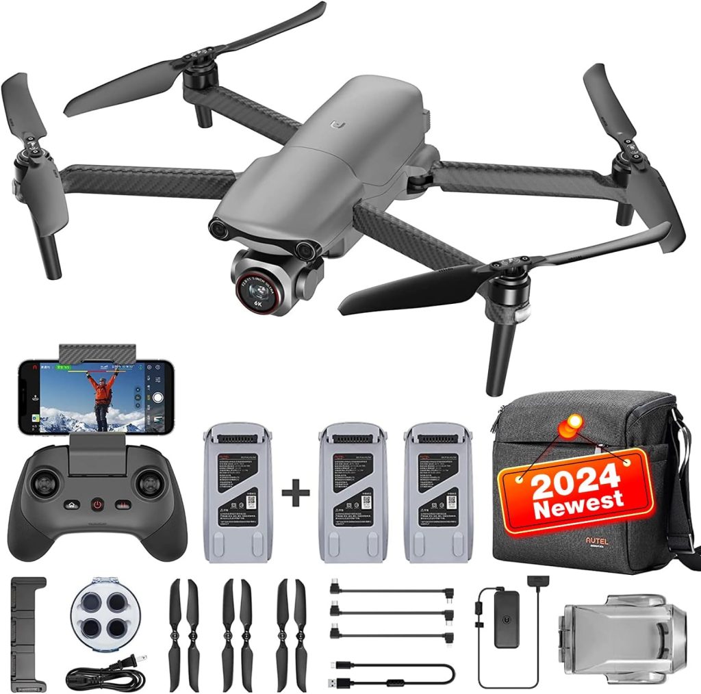 Autel Robotics EVO Lite Plus Premium Bundle, 1 CMOS Drone with 6K HDR Camera, 40 Minutes, 3 Axis Gimbal UAV 3-Way Obstacle Avoidance, 7.4 Miles Transmission, Lite+ Fly More Combo (Orange)