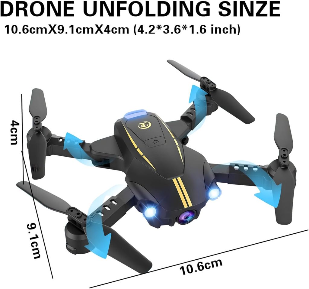 Drone with Camera for Kids Adult, 1080P Camera FPV Drone, Mini Drones Foldable with 2 Batteries, Kids Drone, 3 Speed Mode, 3D Flips, Gesture Photo, Drones for Kids 8-12 10-15 Boys