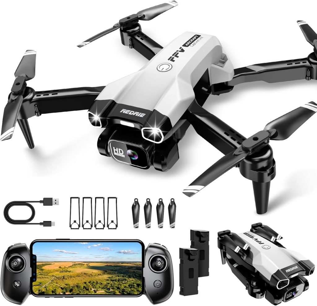 Mini Drone with Camera - Foldable Drone for beginners with 1080P FPV Camera, Upgrade Altitude Hold, Gestures Selfie, Waypoint Fly, Headless Mode, 3D Flip, One Key Start, 3 Speed Mode, 2 Batteries